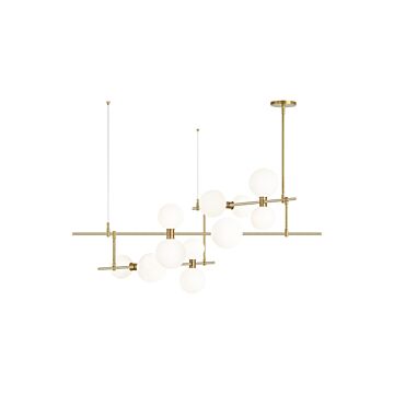 ModernRail LED Chandelier in Aged Brass by Visual Comfort Modern