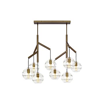Sedona Eight Light Chandelier in Aged Brass by Visual Comfort Modern