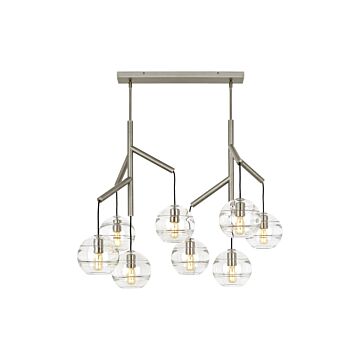 Sedona Eight Light Chandelier in Satin Nickel by Visual Comfort Modern