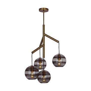 Sedona Four Light Chandelier in Aged Brass by Visual Comfort Modern