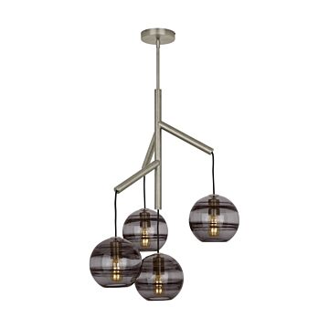 Sedona Four Light Chandelier in Satin Nickel by Visual Comfort Modern