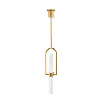 Calumn LED Pendant in Natural Brass by Visual Comfort Modern