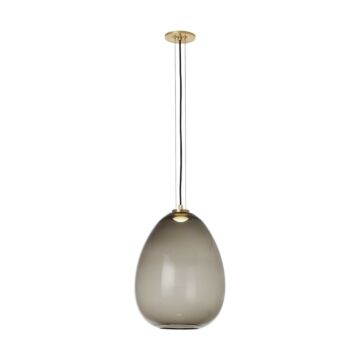 Kapoor LED Pendant in Transparent Smoke Natural Brass by Visual Comfort Modern