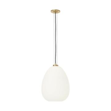 Kapoor LED Pendant in Opal Natural Brass by Visual Comfort Modern