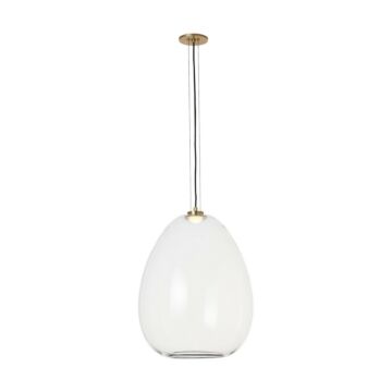 Kapoor LED Pendant in Clear Natural Brass by Visual Comfort Modern