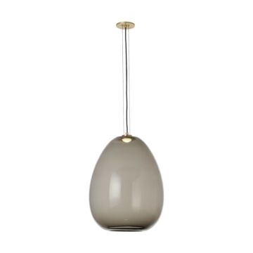 Kapoor LED Pendant in Transparent Smoke Natural Brass by Visual Comfort Modern