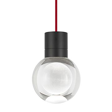 Tech Mina 3000K 2200K LED 8 Inch Pendant Light in Black and Clear