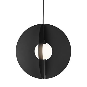 Orbel LED Pendant in Matte Black by Visual Comfort Modern