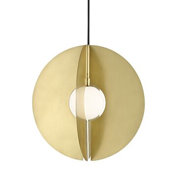Orbel LED Pendant in Aged Brass by Visual Comfort Modern
