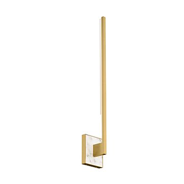 Klee LED Wall Mount in Natural Brass White Marble by Visual Comfort Modern