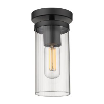 Winslett BLK One Light Semi Flush Mount in Matte Black by Golden