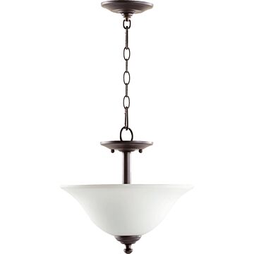 Spencer Two Light Dual Mount in Oiled Bronze  Satin Opal by Quorum International