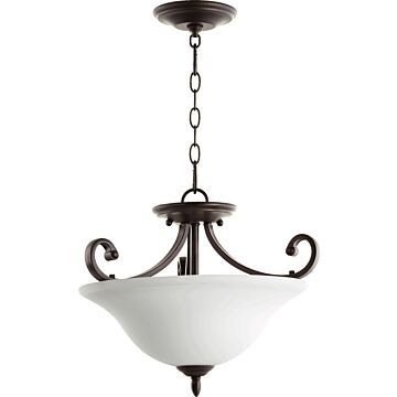 Bryant Three Light Dual Mount in Oiled Bronze  Satin Opal by Quorum International