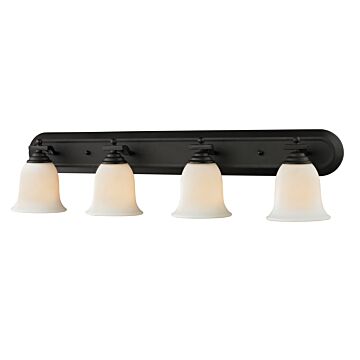 Z-Lite Lagoon 4-Light Bathroom Vanity Light In Matte Black