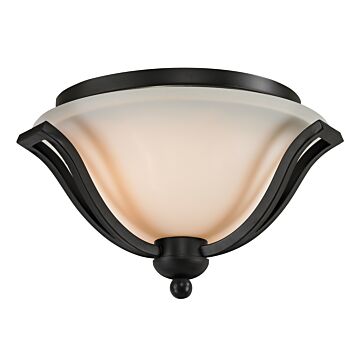 Z-Lite Lagoon 2-Light Flush Mount Ceiling Light In Matte Black