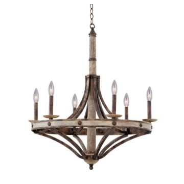Coronado Six Light Chandelier in Florence Gold by Kalco
