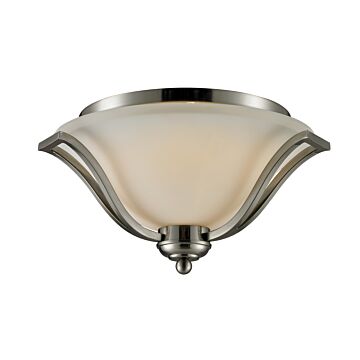 Z-Lite Lagoon 3-Light Flush Mount Ceiling Light In Brushed Nickel