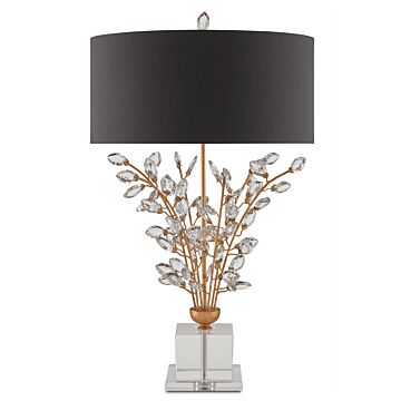 Forget-Me-Not Collection Table Lamp in Chinois Gold Leaf Clear by Currey & Company