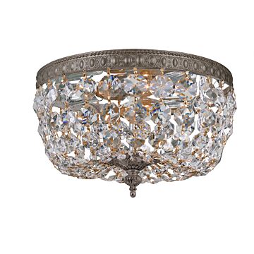 Ceiling Mount Two Light Flush Mount in English Bronze by Crystorama