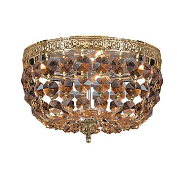 Ceiling Mount Two Light Flush Mount in Olde Brass by Crystorama