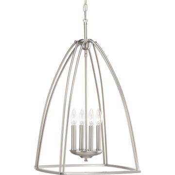 Tally 4-Light Foyer Pendant in Brushed Nickel