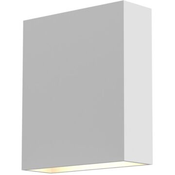 Flat Box LED Wall Sconce in Textured White by Sonneman