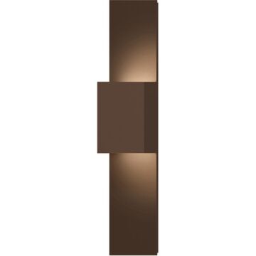Flat Box LED Wall Sconce in Textured Bronze by Sonneman