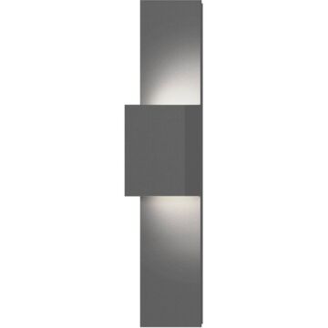 Flat Box LED Wall Sconce in Textured Gray by Sonneman