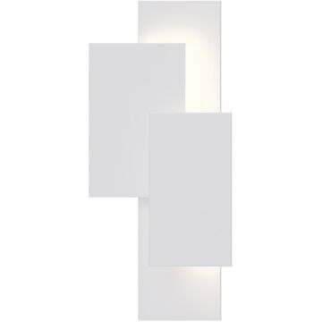 Offset Panels LED Wall Sconce in Textured White by Sonneman