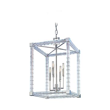 Alpine Six Light Chandelier in Polished Nickel by Hudson Valley