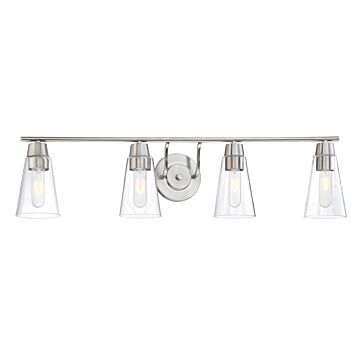 Echo 4-Light Bathroom Vanity Light Bar in Satin Platinum