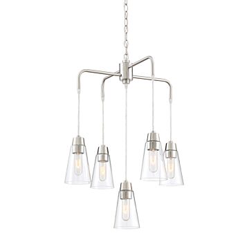 Echo 5-Light Chandelier in Satin Platinum