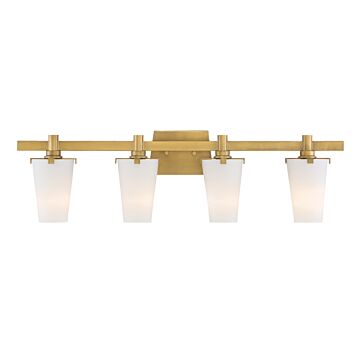 Hyde Park 4-Light Bathroom Vanity Light Bar in Vintage Gold