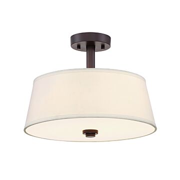 Studio 2-Light Semi-Flush Mount in Satin Bronze