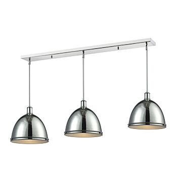 Z-Lite Mason 3-Light Linear Pendant Light In Chrome