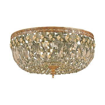 Ceiling Mount Three Light Flush Mount in Olde Brass by Crystorama