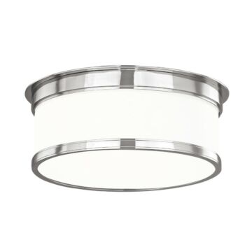 Geneva Two Light Flush Mount in Polished Nickel by Hudson Valley