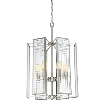 Pivot 6-Light Foyer Pendant in Satin Platinum