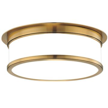 Geneva Three Light Flush Mount in Aged Brass by Hudson Valley