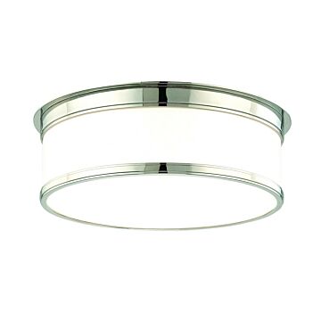 Geneva Three Light Flush Mount in Polished Nickel by Hudson Valley