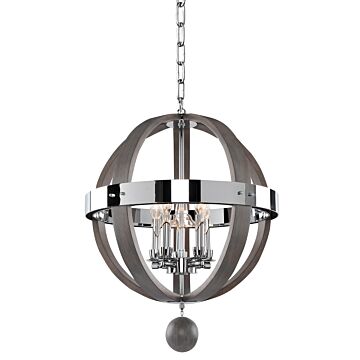 Sharlow Five Light Pendant in Chrome by Kalco