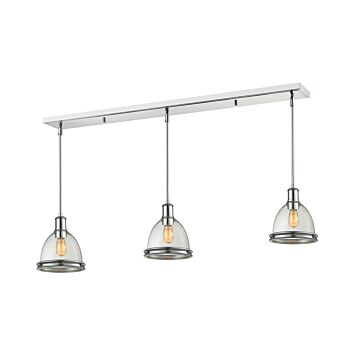 Z-Lite Mason 3-Light Linear Pendant Light In Chrome