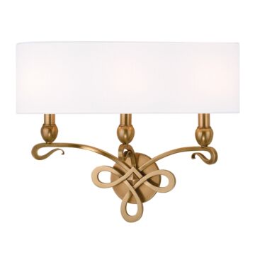 Pawling Three Light Wall Sconce in Aged Brass by Hudson Valley