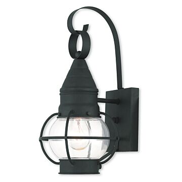 Newburyport 1-Light Outdoor Wall Lantern in Black