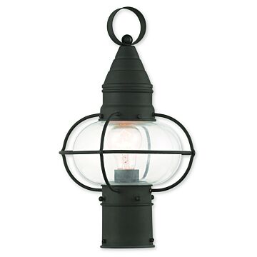 Newburyport 1-Light Outdoor Post-Top Lanterm in Black