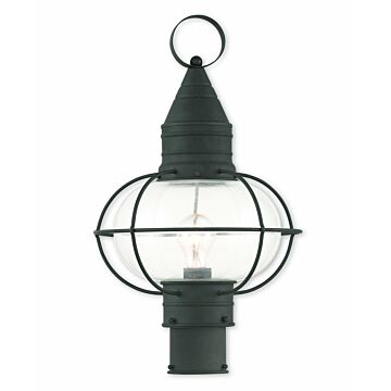 Newburyport 1-Light Outdoor Post-Top Lanterm in Black