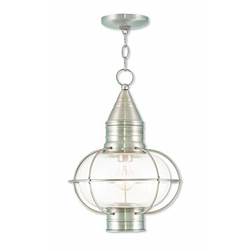 Newburyport 1-Light Outdoor Pendant in Brushed Nickel