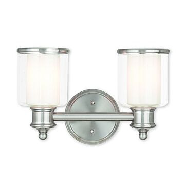 Middlebush 2-Light Bathroom Vanity Light in Brushed Nickel
