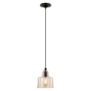 Hand Blown Art Glass Mini Pendants 1-Light Mini Pendant in English Bronze