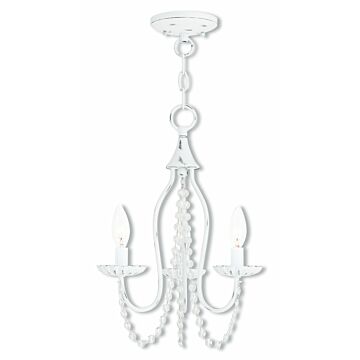 Alessia 3-Light Mini Chandelier in Antique White
